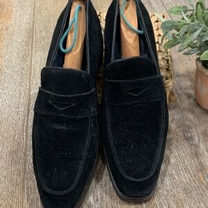 Classic Black Velvet Men's Loafers
